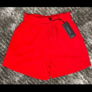 NWT Belted Red Loose Shorts Size Small